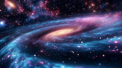 Wall Mural - Slow motion of a star galaxy in a spiral. Flight through space.