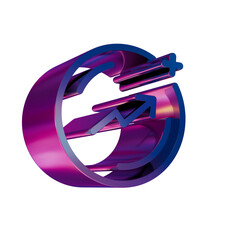 Aufkleber - 3D Neon Retro Icon Coin arrow UP symbol