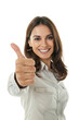 © Evodigger - Business woman smiling and showing thumbs up,business approval,transparent background,PNG,clipart.