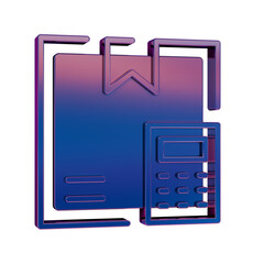 Wall Mural - 3D Neon Retro Icon - Delivery Box Calculator Symbol Online Shopping