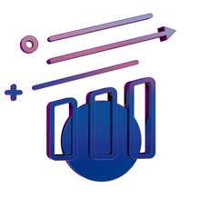 Poster - 3D Neon Retro Icon Bar Chart symbol