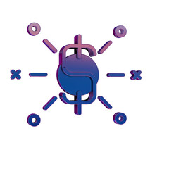 Leinwandbilder - 3D Neon Retro Icon Dollar symbol