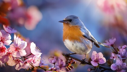 Wall Mural - robin perched on a branch