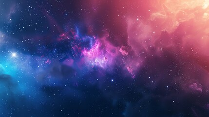 Wall Mural - a colorful and vibrant nebula in space, with stars and clouds of gas.