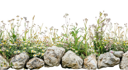 Sticker - Natural rocky wildflower border