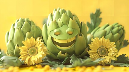 Wall Mural - International Friendship Day celebration with artichoke