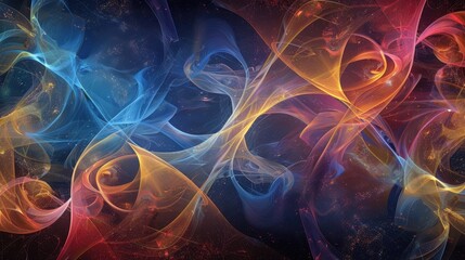 Wall Mural - Vibrant Abstract Swirls and Cosmic Dust Background