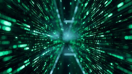 Binary matrix code stream on screen. symbol of computer matrix