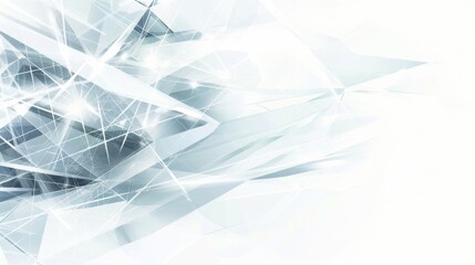 Wall Mural - abstract geometric white digital background with light elements and polygons