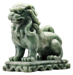 Wall Mural - PNG Elegant jade lion statue art