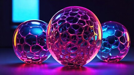 Wall Mural - crystal ball on black background