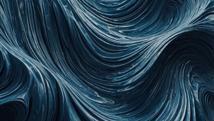 Wall Mural - Abstract wave-patterned blue wallpaper for desktops