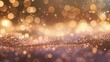 © Dhoku  Studio - Golden glitter sparkles on a dark brown background with glowing lights. Abstract bokeh backdrop.