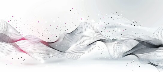 Background with abstract network data particles flowing. Stock technology.