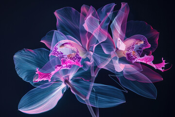 Wall Mural - X-ray of beautiful orchid flower