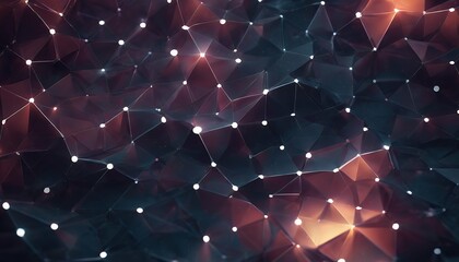 Wall Mural - 'Connection poly structure Futuristic polygonal space polygonal connecting background lines dots background Abstract low business wallpaper dark Triangular'