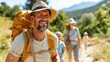 © Pinklife - A family hikes together through a beautiful natural setting on a sunny day, enjoying outdoor activities, bonding, and exploring the great outdoors, epitomizing togetherness and adventure.