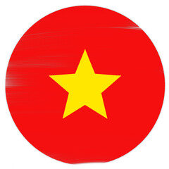 Wall Mural - vietnam flag round shape with paint strokes on transparent background