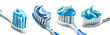 © Yeti Studio - Set of toothbrushes with toothpaste, cut out