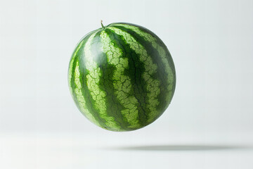 cut watermelon with two pieces on white background,