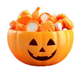 Canvas Print - PNG Pumpkin bowl candies vegetable halloween.