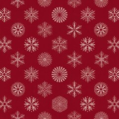 Canvas Print - Abstract Christmas edge snowflake seamless border