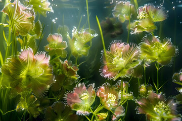 Wall Mural - Macro Aquatic Plants: Explore the textures and shapes of plants living underwater.