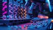 © Lamina - A laboratory setup with genetic testing equipment and DNA samples, illustrating advancements in genetic testing and personalized medicine.