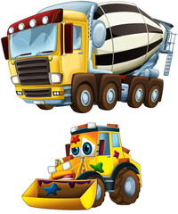 Wall Mural - cartoon scene with heavy duty car truck transportation vehicle for construction site isolated illustration for children