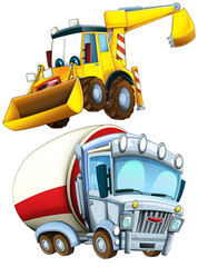 Wall Mural - cartoon scene with heavy duty car truck transportation vehicle for construction site isolated illustration for children