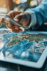 Canvas Print - Explore the use of world maps in business logistics. How do companies use maps to optimize global supply chains and distribution networks