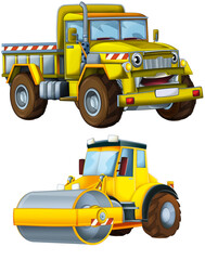 Wall Mural - cartoon scene with heavy duty car truck transportation vehicle for construction site isolated illustration for children