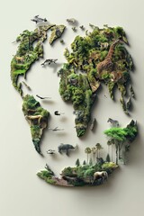 Poster - Imagine a world map that highlights global wildlife habitats. How does this map contribute to wildlife conservation awareness