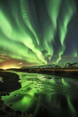 Poster - Write about the magic of experiencing the Northern Lights in Iceland. Detail the best locations and activities to enjoy this natural wonder.