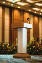 Poster - Explore the security measures incorporated into podium design for high-profile events. How do these features protect speakers and ensure the smooth running of the event