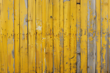 Wall Mural - horizontal image of worn yellow painted wooden panel background