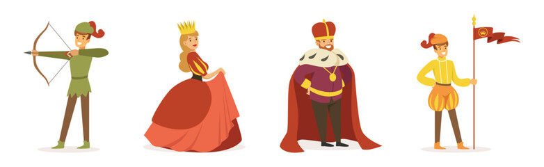 Poster - Medieval People Characters from European Historic Period Vector Set