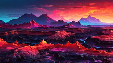 Sticker - sunrise over the mountains