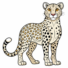 Wall Mural - cheetah in which kids can color blind silhouette illustration