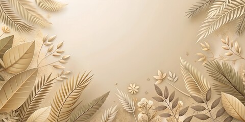 Wall Mural - Organic Beige Nature Inspired Background AI-Created Content