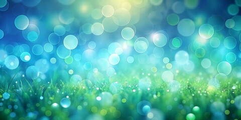 Wall Mural - abstract blue green background with bokeh spring christmas wallpaper ai-created content