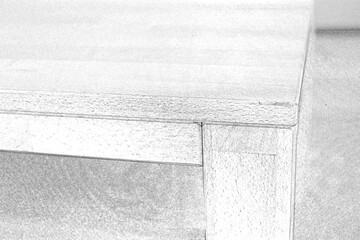 Wall Mural - Wooden table sketch pencil drawing. Table close view illustration