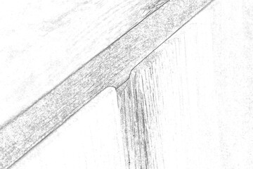 Wall Mural - Wooden table legs close view, pencil drawing sketch illustration. Table legs sketch