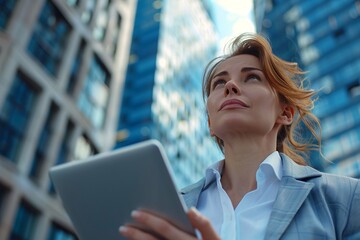 Wall Mural - Businesswoman with tablet.