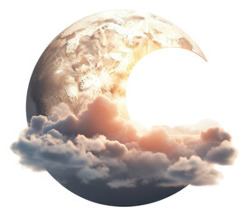 Canvas Print - png moon clouds surreal celestial art