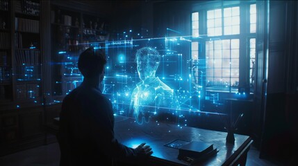 Wall Mural - advertisement hologram technology