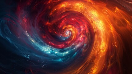 Wall Mural - Vortex of Energy Fields, A vortex formed from swirling energy fields, each field representing a different wavelength and intensity of light.