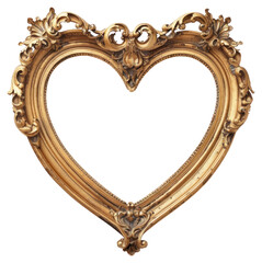 Sticker - Ornate heart-shaped golden frame