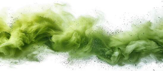 Canvas Print - Abstract Green Smoke with Glittering Particles