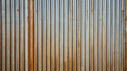 Wall Mural - Corrugated metal sheet texture background, industrial, steel, pattern, metallic, surface, grimy, rugged, construction